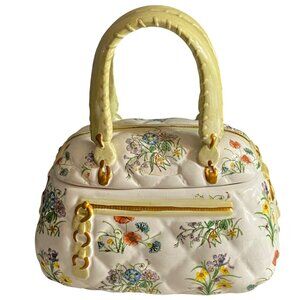 Davids Cookies Collectible Ceramic Floral Handbag Cookie Jar Purse Limited Editi